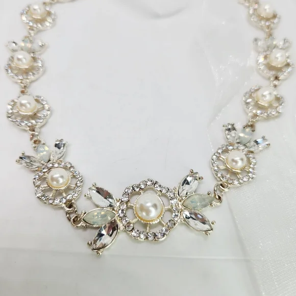 Davids Bridal Belt Wedding Dress Formal Gown Organza Sash Pearls Crystals Champa - Picture 5 of 9